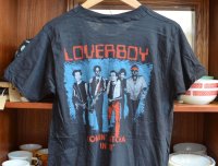 80's【ビンテージ】USA製【デッドストック】ロックＴシャツ バンドＴシャツ【loverboy】ラバーボーイ 【GET LUCKY】ツアーＴシャツ【サイズＬ】 