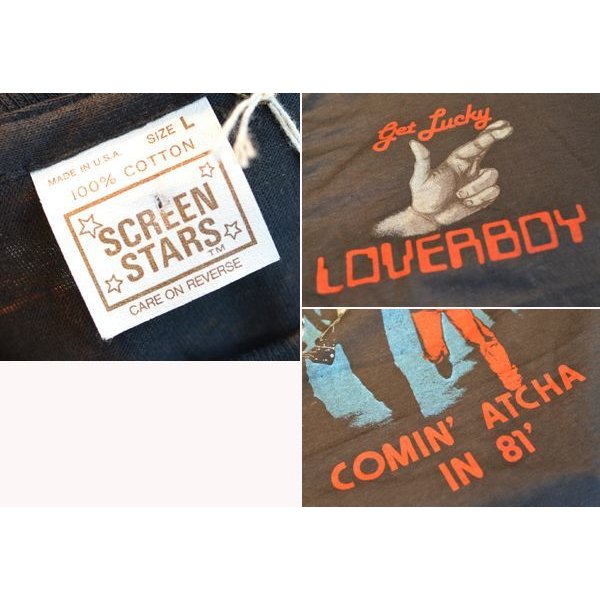 画像3: 80's【ビンテージ】USA製【デッドストック】ロックＴシャツ バンドＴシャツ【loverboy】ラバーボーイ 【GET LUCKY】ツアーＴシャツ【サイズＬ】 