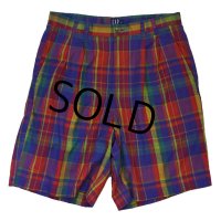90's 新品 デッドストック【ビンテージ】【オールドＧＡＰ】ギャップ【マドラスチェック】ショートパンツ【W33】 