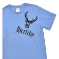【ビンテージ】【水色】【鹿プリント】【Ｔシャツ】【サイズS】 