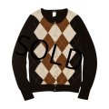 【J.crew】【Ｊクルー】【カシミア100％】【アーガイルカーディガン】【レディース古着】【サイズＸＳ】 