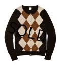 【J.crew】【Ｊクルー】【カシミア100％】【アーガイルカーディガン】【レディース古着】【サイズＸＳ】 
