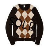 【J.crew】【Ｊクルー】【カシミア100％】【アーガイルカーディガン】【レディース古着】【サイズＸＳ】 
