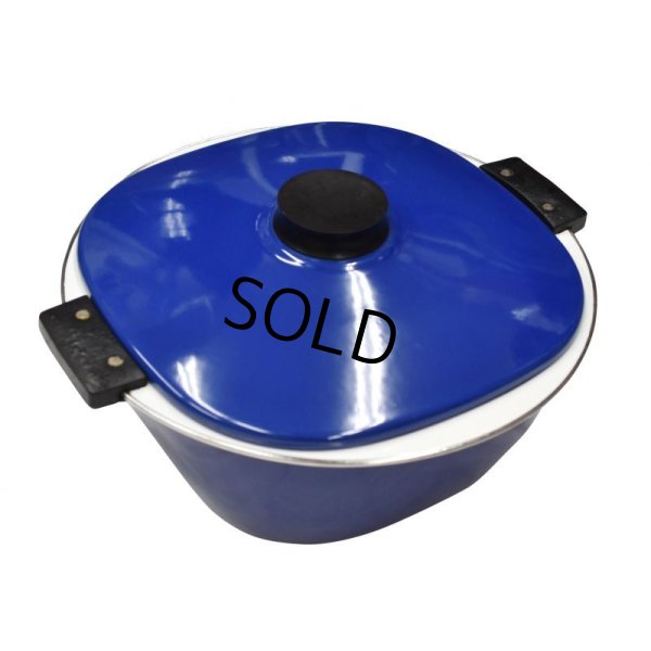 画像8: レア‼【北欧】【キャサリンホルム】【ブルー】スクエア【ダッチオーブン】ホーロー【両手鍋】【29cm】