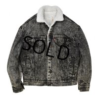 【USA製】【ビンテージ】【リーバイス】LEVI'S【黒】【ケミカルウォッシュ】【裏ボア付きＧジャン】【ボアジャン】【レディースＭ程度】 