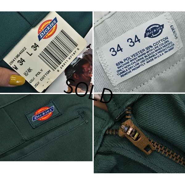 画像2: 【デッドストック】USA製【ビンテージ】【ディッキーズ】【Dickies】【グリーン・緑】【ワークパンツ】【34ｘ34】 