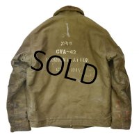 50's【ビンテージ】【米軍実物】【U.S.NAVY】【N-1】【ステンシル入り】【デッキジャケット】【Ｎ１】【US40程度】 