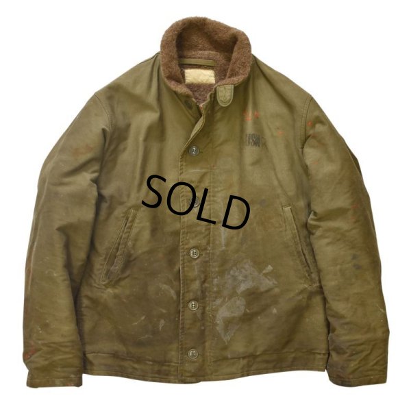 画像4: 50's【ビンテージ】【米軍実物】【U.S.NAVY】【N-1】【ステンシル入り】【デッキジャケット】【N1】【US40程度】