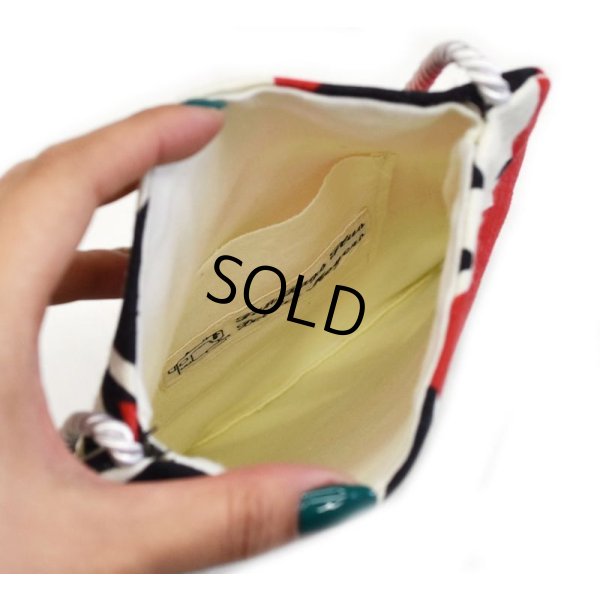 画像3: USA製【ビンテージ】【白×黒×赤】 小型【ショルダーポーチ】 