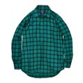 80's【ビンテージ】【オールドギャップ】【GAP】緑ｘ黒【ブックチェック】【ネルシャツ】フランネルシャツ【サイズＭ】 