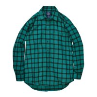 80's【ビンテージ】【オールドギャップ】【GAP】緑ｘ黒【ブックチェック】【ネルシャツ】フランネルシャツ【サイズＭ】 