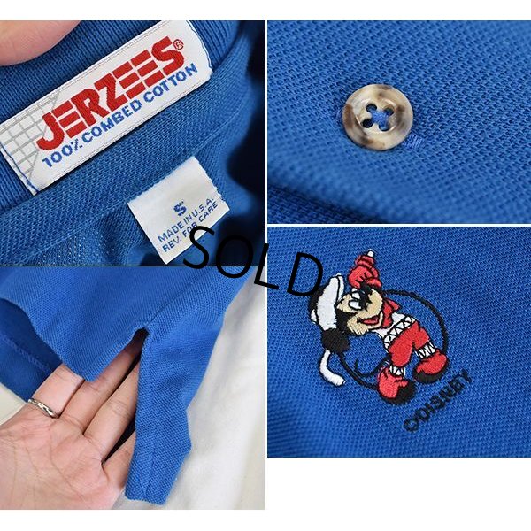画像2: 【ビンテージ】USA製【JERZEES】【青】【ミッキーマウス】半袖ポロシャツ【サイズＳ】 