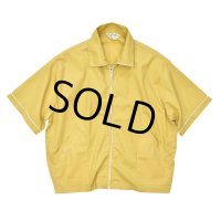 60's 【ビンテージ】【Brentwood】【黄色】【半袖ジップアップシャツ】半袖ブルゾン【サイズＸＬ】 