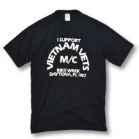 80's【USA製】【ビンテージ】【黒【VIETNAM VETS】【モーターサイクル】【Tシャツ】【サイズＭ】 