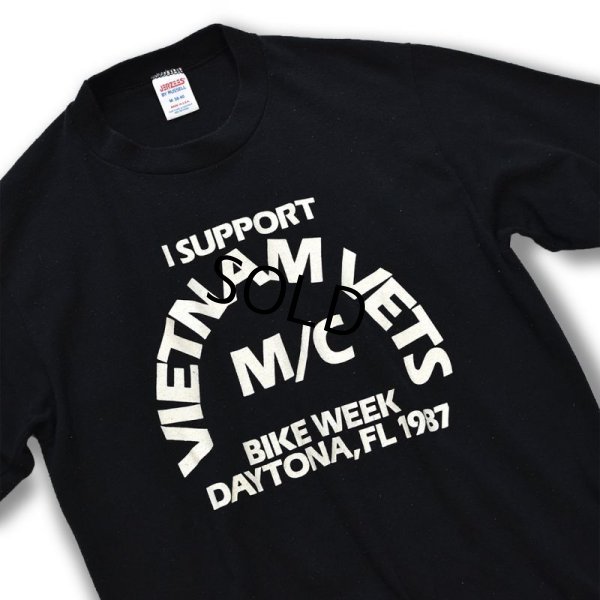 画像3: 80's【USA製】【ビンテージ】【黒【VIETNAM VETS】【モーターサイクル】【Tシャツ】【サイズＭ】 