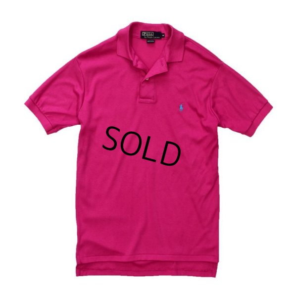 画像1: 【ラルフローレン】 【POLO ralph lauren】【ピンク】【無地】【ポロシャツ】 【サイズＭ】  
