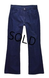 【ビンテージ】【USA製】【LEVI'S】【リーバイス６４６】ベルボトム【コーデュロイパンツ】【紺】タロン４２【646-1517】【34×33】 