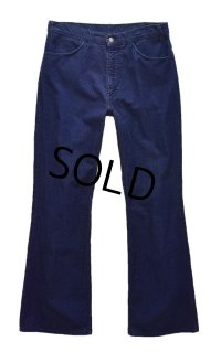 【ビンテージ】【USA製】【LEVI'S】【リーバイス６４６】ベルボトム【コーデュロイパンツ】【紺】タロン４２【646-1517】【34×33】 