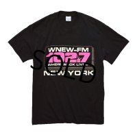 80's 【ビンテージ】USA製【WNEW-FM 120.7】黒【Ｔシャツ】【サイズＬ】  