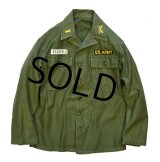 【50's】【米軍実物】U.S.ARMY【ビンテージ】【ユーティリティシャツ】【平ボタン】【サイズＳ】 