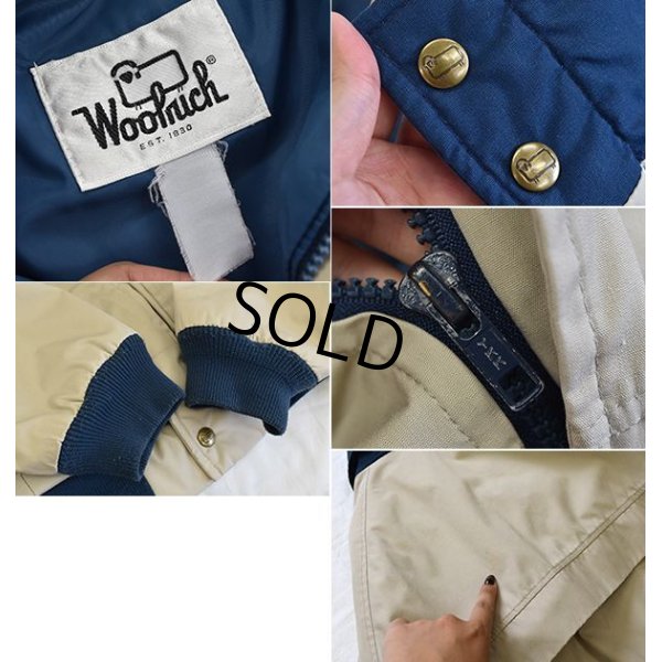 画像2: 程度良好!!【ビンテージ】【ウールリッチ】【Woolrich】【ベージュ×紺】【ジップアップジャケット】【ブルゾン】【サイズＬ】 