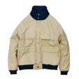 画像1: 程度良好!!【ビンテージ】【ウールリッチ】【Woolrich】【ベージュ×紺】【ジップアップジャケット】【ブルゾン】【サイズＬ】<br> (1)