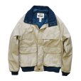 画像4: 程度良好!!【ビンテージ】【ウールリッチ】【Woolrich】【ベージュ×紺】【ジップアップジャケット】【ブルゾン】【サイズＬ】<br> (4)