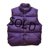 刻印ボタン【ビンテージ】【ＬＬビーン】【L.L.bean 】【紫】ダウンベスト【サイズＭ】 
