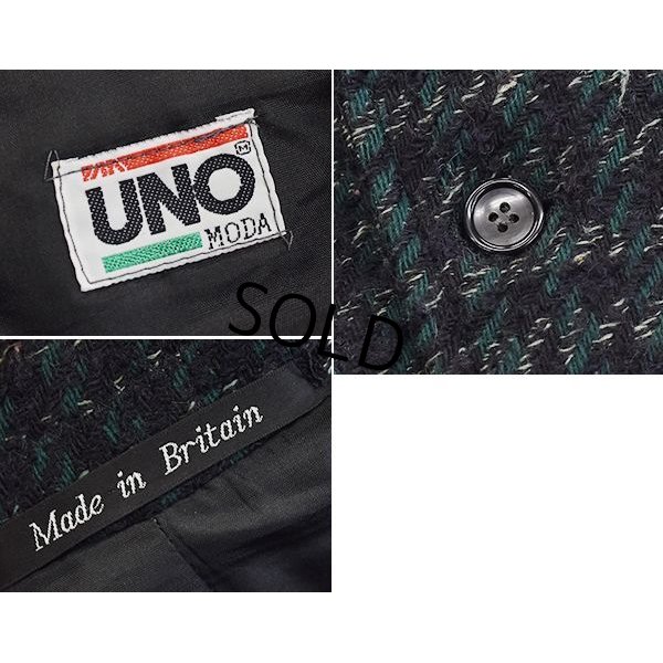 画像2: イギリス製【ビンテージ】【UNO MODA】緑ウール【テーラードジャケット】【サイズＸＬ程度】 