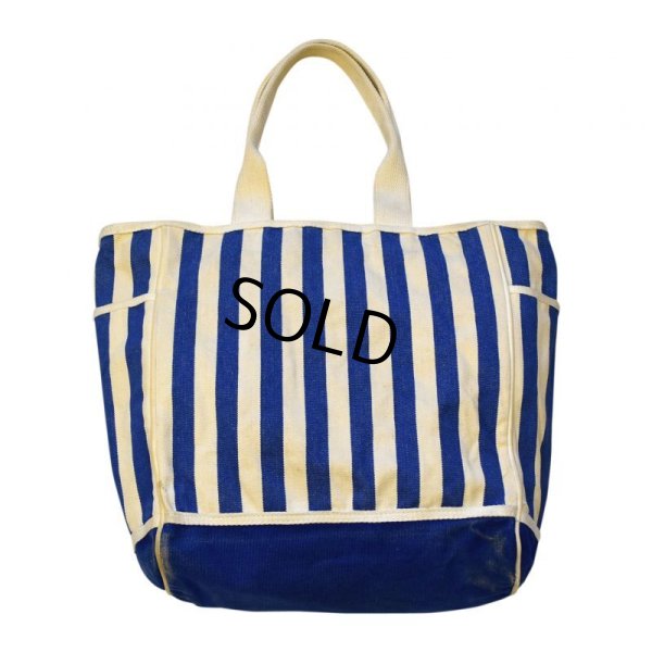 画像4:  【Merona sports】【青×白】【ストライプ】【生成り】【トートバッグ】