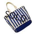  【Merona sports】【青×白】【ストライプ】【生成り】【トートバッグ】 