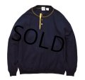 【ビンテージ】【ギャップ】【GAP】【紺×黄】【ヘンリーネック】【スウェット】【サイズＬ】 