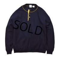 【ビンテージ】【ギャップ】【GAP】【紺×黄】【ヘンリーネック】【スウェット】【サイズＬ】 