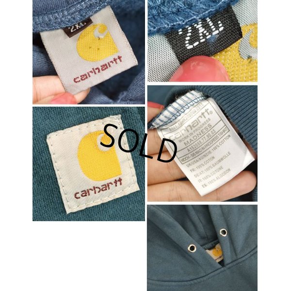 画像2: 【ビンテージ】【カーハート】carhartt【青】ロゴ入り【パーカー】【サイズ 2ＸＬ】 