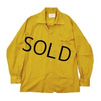 【USA製】【ビンテージ】デッドストック【ARROW】アロー【カラシ色・黄色】【オープンカラーシャツ】【サイズS】 