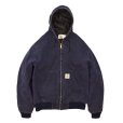 画像1: ビンテージ【carhartt】【カーハート】【紺】【ダック地】【キルティング裏地付き】【フルジップパーカー】【サイズＭ程度】<br> (1)