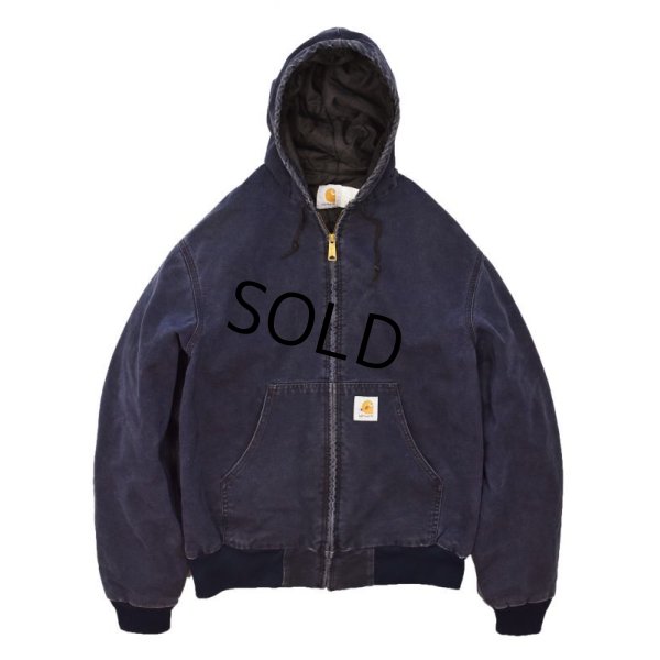 画像1: ビンテージ【carhartt】【カーハート】【紺】【ダック地】【キルティング裏地付き】【フルジップパーカー】【サイズＭ程度】 