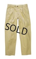  ビンテージ 【L.L.Bean】【ＬＬビーン】【ナチュラルフィット】【ベージュ】【２タック】【コットンパンツ】【33×32】 