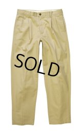  ビンテージ 【L.L.Bean】【ＬＬビーン】【ナチュラルフィット】【ベージュ】【２タック】【コットンパンツ】【33×32】 