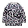 【グレー×紫】【花柄】【スウェット】【サイズＬ程度】レディース古着 