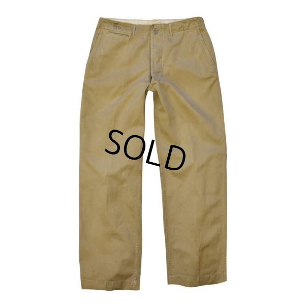 画像4: 【WW2】【ビンテージ】【U.S.ARMY】【米軍実物】【41カーキ】【メタルボタン】【チノパンツ】【チノパン】【W34程度】