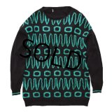 【黒×緑】コットンセーター【コットンニット】レディース古着 