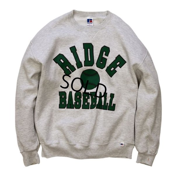 画像1: 90's【ビンテージ】USA製【ラッセル】【RIDGE BASEBALL】前Ｖスウェット【サイズＬ】 