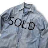 60's【ビンテージ】【U.S.NAVY】 【シャンブレーシャツ】【コットンシャツ】 