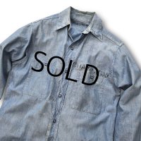 60's【ビンテージ】【U.S.NAVY】 【シャンブレーシャツ】【コットンシャツ】 