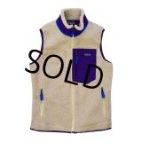 新品未使用‼【パタゴニア】【PATAGONIA】【クラシック レトロX】【レトロパイルベスト】【ナチュラル×紫】【フリースベスト】【レディースＭ】【レディース古着】 