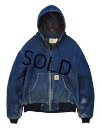 USA製 ビンテージ【carhartt】【カーハート】【デニム地】アクティブパーカー【フルジップパーカー】【サイズＸＬ】 