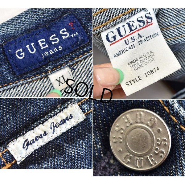 画像2: USA製【ビンテージ】【GUESS】【ゲス】2'nd【セカンドタイプ】【デニムジャケット】Ｇジャン【サイズXL】レディース古着 