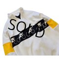 【ビンテージ】【TRAZZIA】【自転車】【白×紺×黄】ハーフジップスウェット【サイズS/M】 