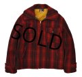 40’s【ビンテージ】【ウールリッチ】【Woolrich】【赤×黒】【バッファローチェック】【ウールブルゾン】【サイズ42】 